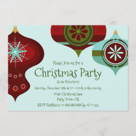 Invitación Ornamento moderno de Navidad Retro Mid Century