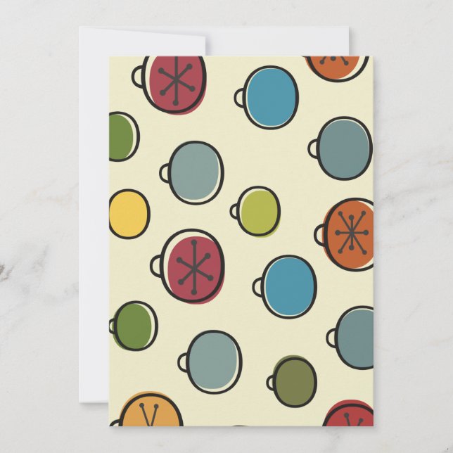 Invitación Ornamentos coloridos de la época atómica navideña (Anverso)