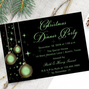 Invitación Ornamentos de Navidad Fiesta de Navidades de Oro V