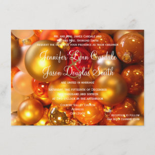 Invitación Ornamentos del navidad del día de fiesta que casan