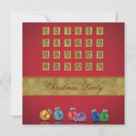 Invitación Ornamentos navideños de calendario anticipado