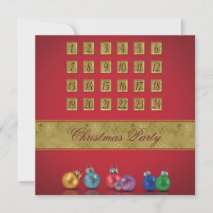 Invitación Ornamentos navideños de calendario anticipado