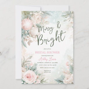 Invitación Ornamentos navideños, ducha de novia con copos de