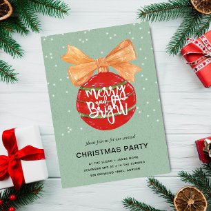 Invitación Ornamentos rojos de color de agua dulce y brillant