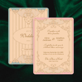 Invitación Ornate Art Nouveau Wedding Invitation