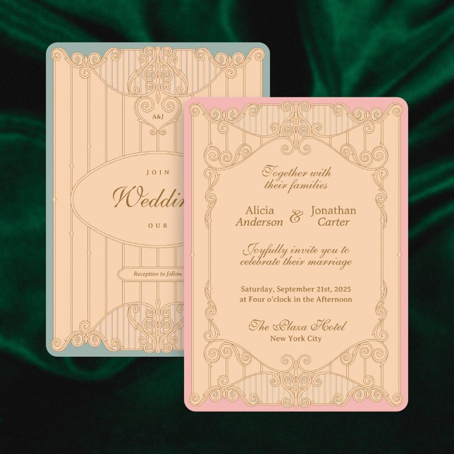 Invitación Ornate Art Nouveau Wedding Invitation (Subido por el creador)