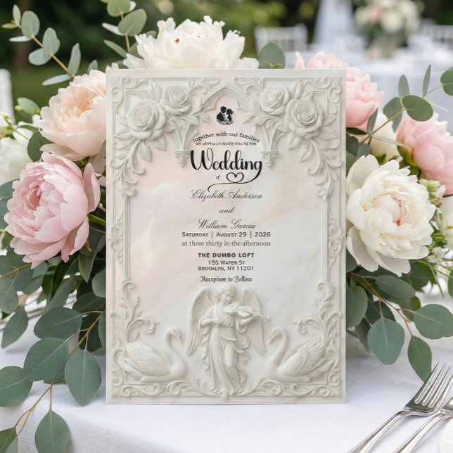 Invitación Ornate Baroque Rococo Archway & Cherub Wedding  (Subido por el creador)