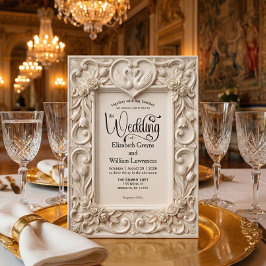Invitación Ornate Baroque Swan Heart Acanthus Frame Wedding