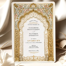 Invitación Ornate Boda del Arco de Oro Barroco Detallado
