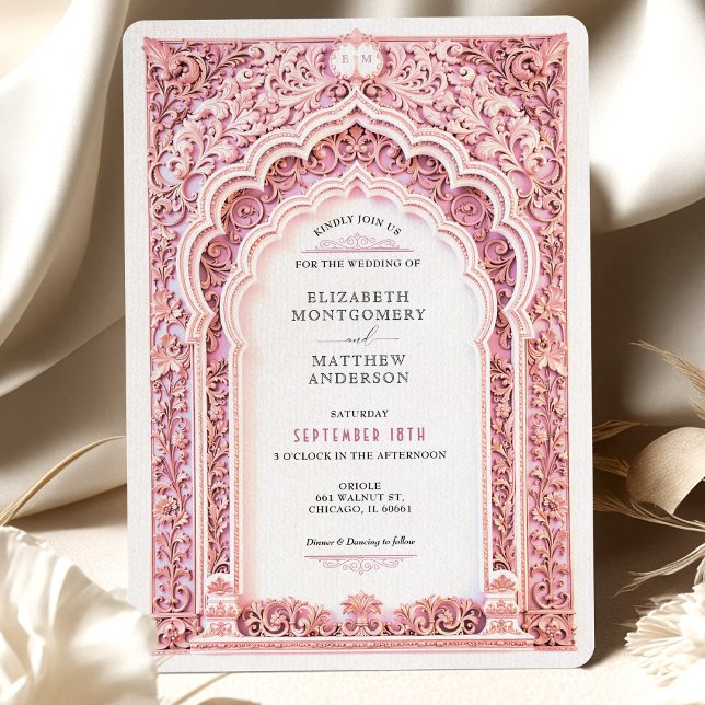 Invitación Ornate Boda indio romántico filigrí (Subido por el creador)