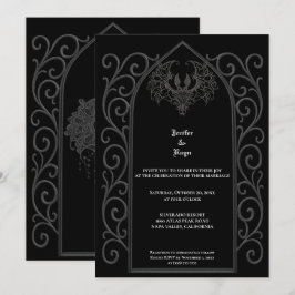 Invitación Ornate border Gothic wedding Invitation