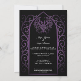 Invitación Ornate border Photo Gothic wedding Invitation