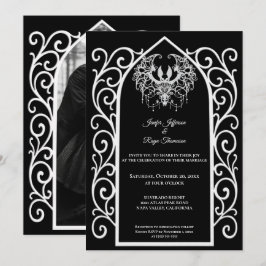 Invitación Ornate border Photo Gothic wedding Invitation