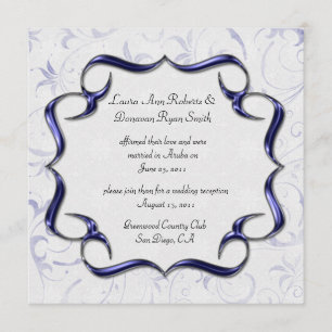Invitación Ornate Bright Purple And Silver Post Boda