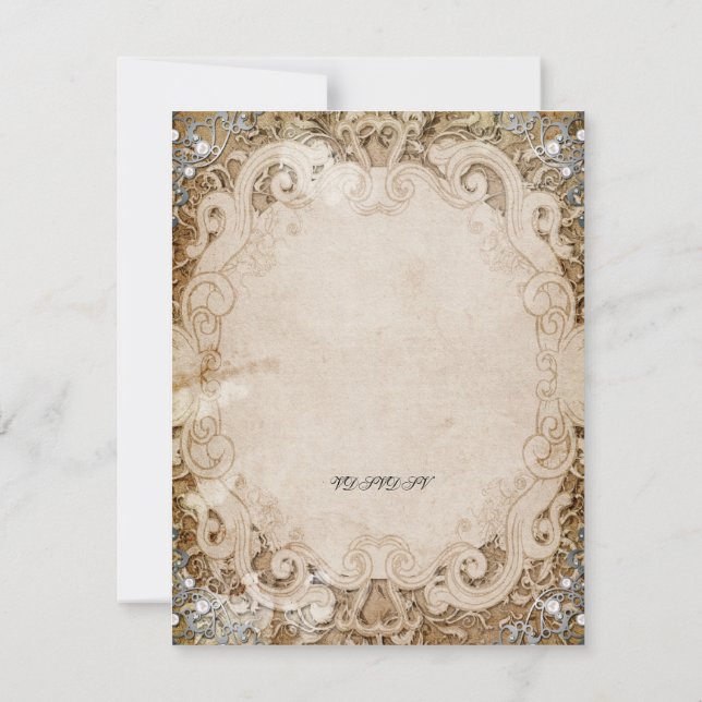 Invitación Ornate Fairytale Storybook Bridal Shower Invit (Reverso)