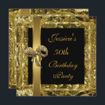 Invitación Ornate Gold Black 50th Birthday Elegant Invite<br><div class="desc">Ornate Gold Black 50th Birthday Elegant Invite con Clásica a todas las ocasiones Fiesta cumpleaños invitaciones</div>
