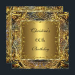 Invitación Ornate Gold Black 60th Birthday Elegant Invite 2<br><div class="desc">Ornate Gold Black 60th Birthday Elegant Invite con Clásica a todas las ocasiones Fiesta cumpleaños invitaciones</div>