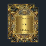 Invitación Ornate Gold Black 60th Birthday Elegant Invite 3<br><div class="desc">Ornate Gold Black 60th Birthday Elegant Invite con Clásica a todas las ocasiones Fiesta cumpleaños invitaciones</div>