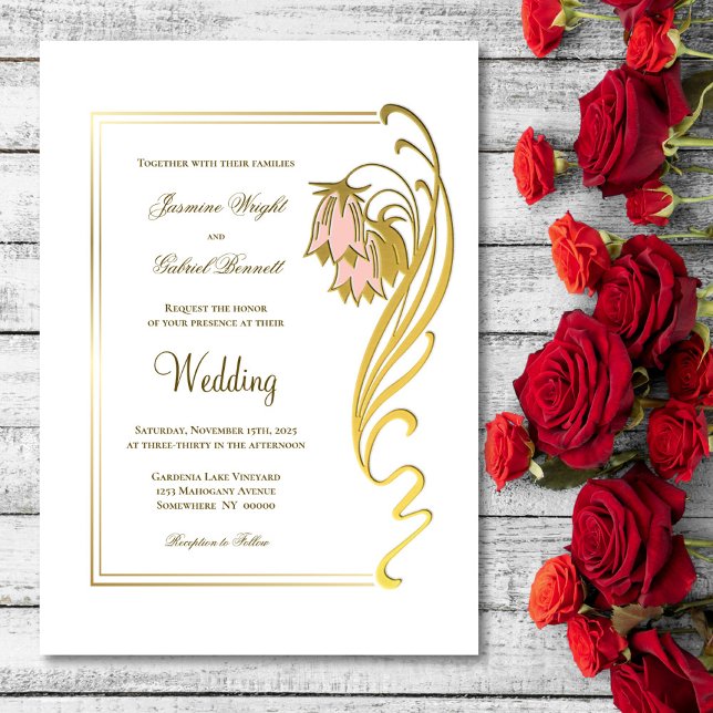 Invitación Ornate Gold Frame Script Boda (Subido por el creador)
