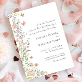 Invitación Ornate Grace Pastel Rubor Boda Floral
