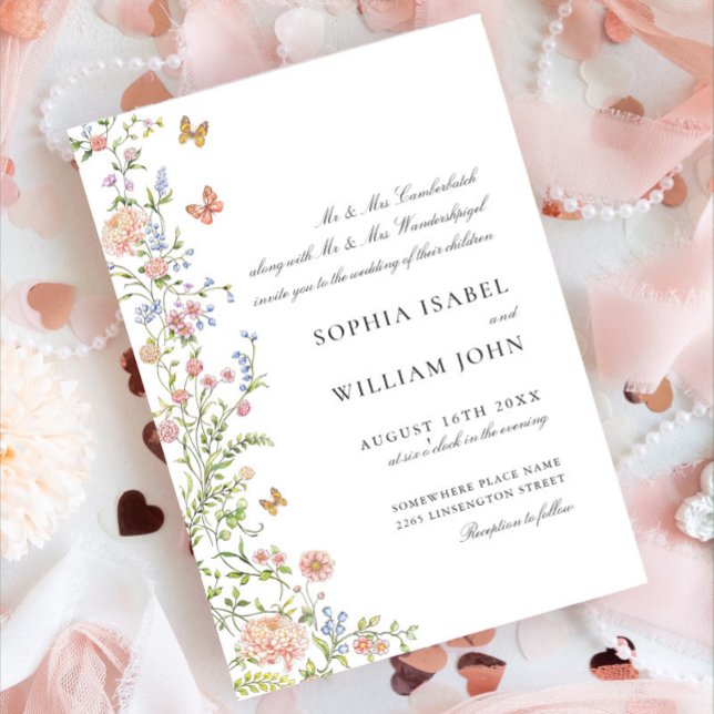 Invitación Ornate Grace Pastel Rubor Boda Floral (Subido por el creador)
