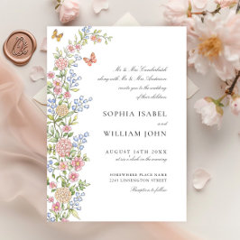 Invitación Ornate Grace Pastel Rubor Boda Floral