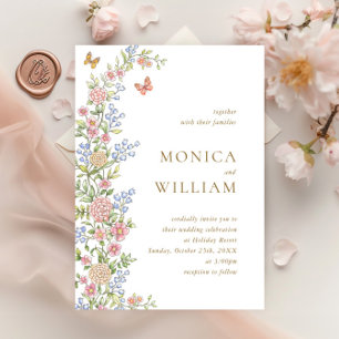 Invitación Ornate Grace Pastel Rubor Boda Floral