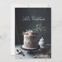 INVITACIÓN ORNATE LACE LOOK ANIVERSARY CAKE