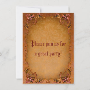 Invitación Ornate Naranja Floral