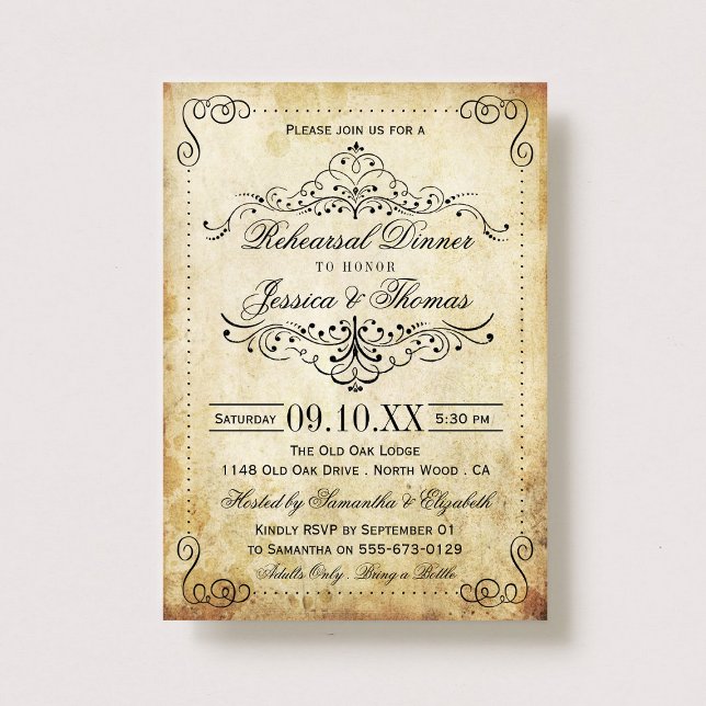 Invitación Ornate Swirl Vintage Wedsal Encendido (Subido por el creador)