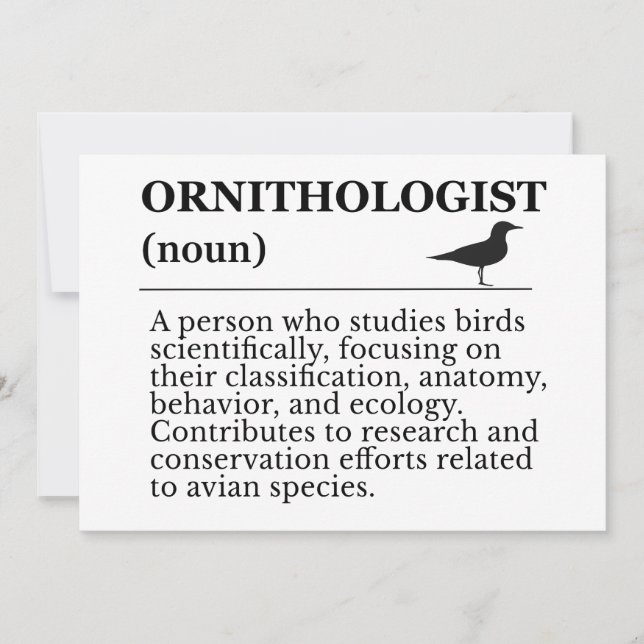 Invitación Ornithologist Definition - Vogelkunde (Birdwatchin (Anverso)