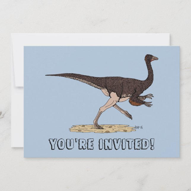 Invitación Ornithomimus cretácico (Anverso)
