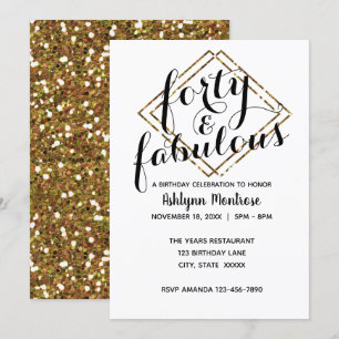 Invitación Oro 40 y fabuloso