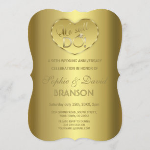 Invitación Oro 50° aniversario Boda