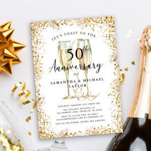 Invitación Oro 50° Aniversario Boda