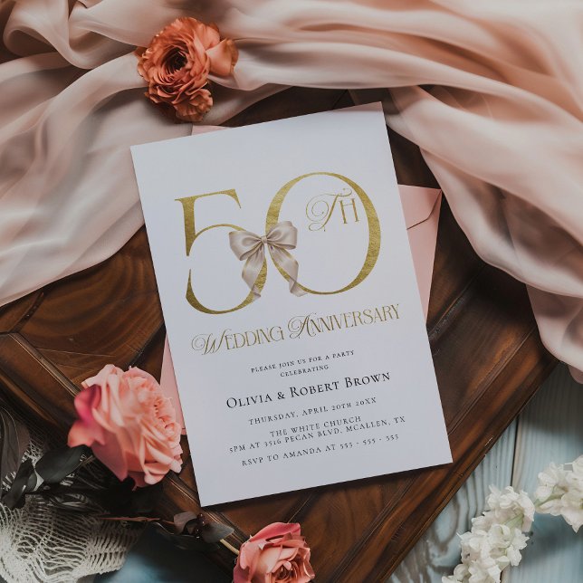 Invitación Oro 50° Aniversario Boda (Subido por el creador)