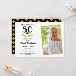 Invitación Oro 50 y fabuloso cumpleaños 50