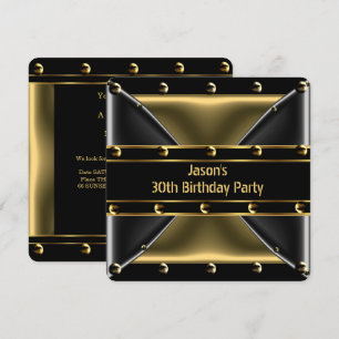 Invitación Oro abstracto bronce Cumpleaños 30 hombres 5BG