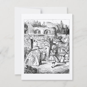 Invitación ORO Alicia en cumpleaños de la fiesta del té del