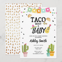 Invitación Oro Baby Shower del cactus del amor del combate