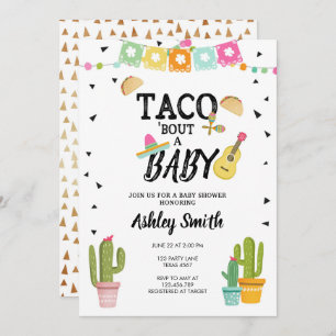 Invitación Oro Baby Shower del cactus del amor del combate