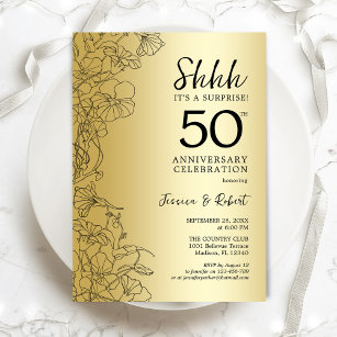 Invitación Oro Black Surprise 50° aniversario