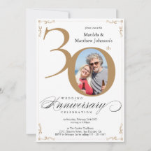 Oro Blanco 30 Aniversario de Boda Caligrafía
