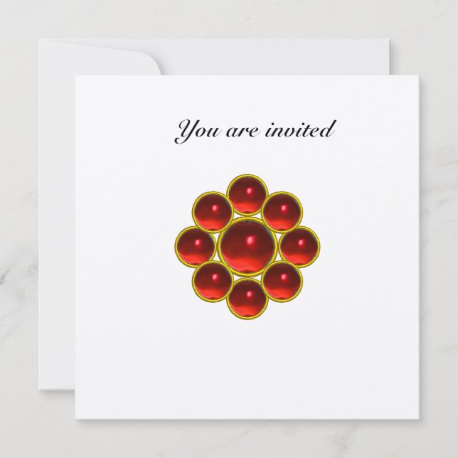 Invitación Oro blanco rojo de rubí MON (Anverso)