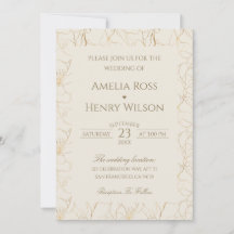Oro Boda Floral Refined Lujo