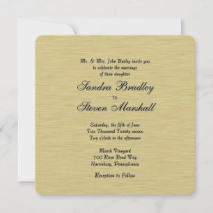 Invitación Oro cepillado suave