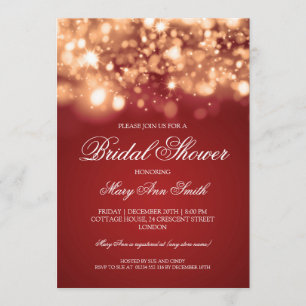 Invitación Oro chispeante de las luces de la ducha nupcial