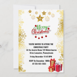 Invitación oro de navidad