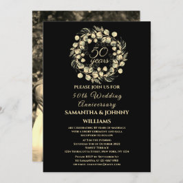 Invitación Oro del 50 aniversario de oro del Boda