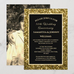 Invitación Oro del 50 aniversario de oro del Boda